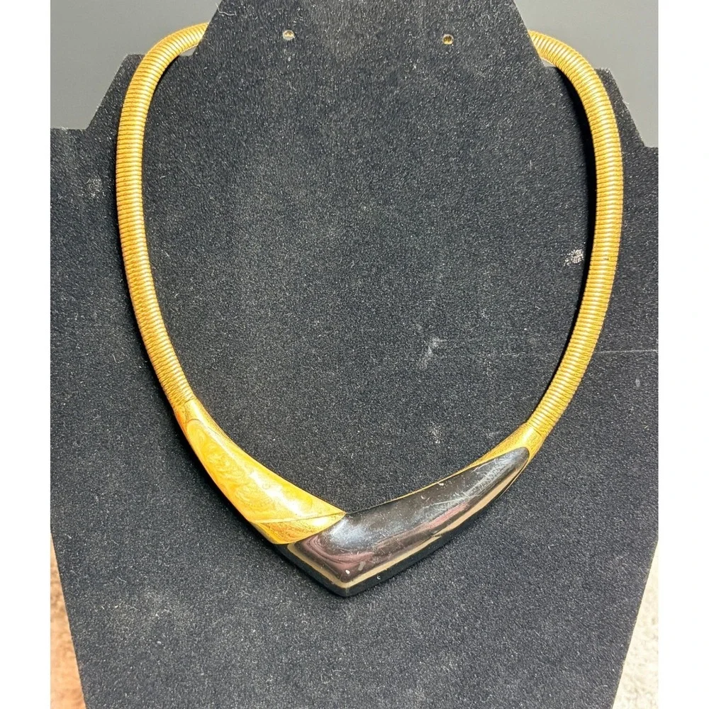 Lot of 3 Vintage Monet Vintage Gold‎ Tone Signed Necklaces 80's-90's Art Deco
